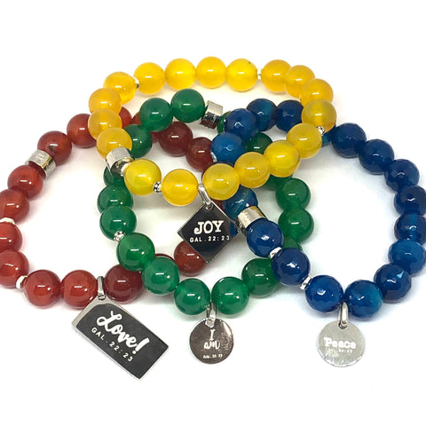 "I am"  | Love, Peace, Joy Multi  Bracelet Set