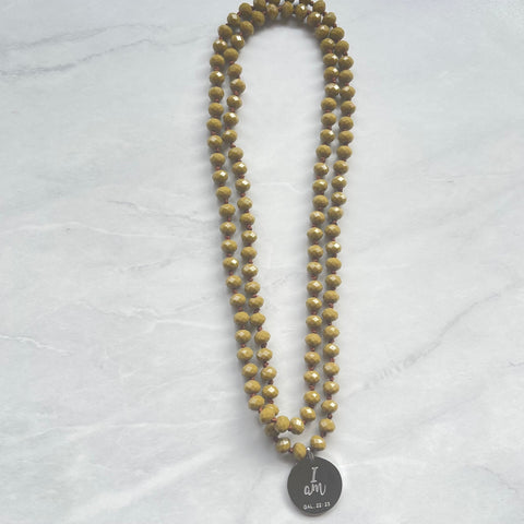 "I am" | Olive Crystal Long Necklace