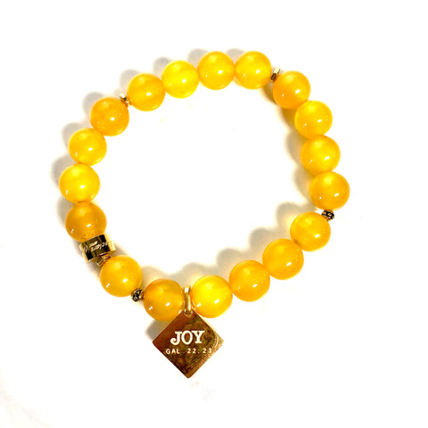 "JOY" | Yellow Jade Bracelet